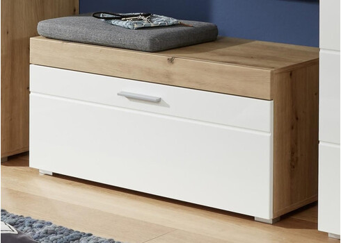 Jalatsikapp AMANDA valge läige / tamm, 91x38xH42 cm