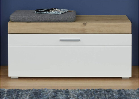 Jalatsikapp AMANDA valge läige / tamm, 91x38xH42 cm