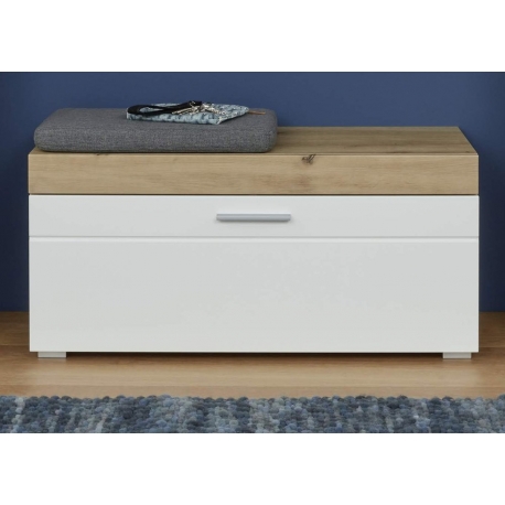 Jalatsikapp AMANDA valge läige / tamm, 91x38xH42 cm