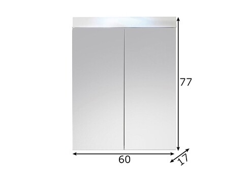 Peegelkapp AMANDA valge läige, 60x17xH77 cm LED