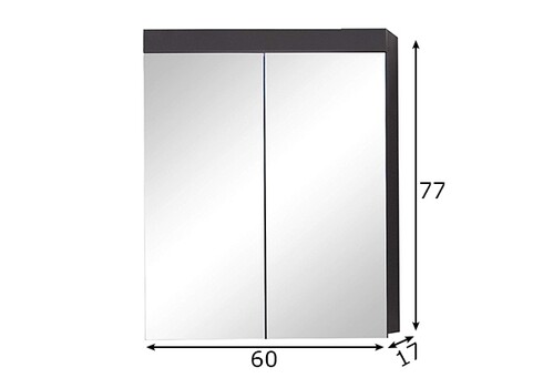 Peegelkapp AMANDA hall läige, 60x17xH77 cm LED