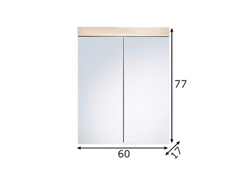 Peegelkapp AMANDA metsik tamm, 60x17xH77 cm LED