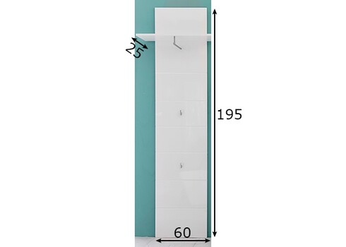 Seinanagi AMANDA valge läige, 60x25xH195 cm