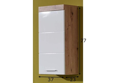 Seinakapp AMANDA valge läige / metsik tamm, 37x23xH77 cm