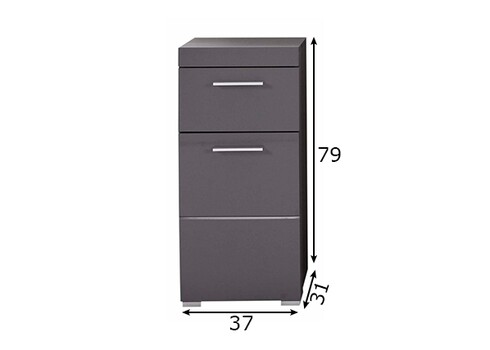 Vannitoakapp AMANDA hall kõrgläige / hall, 37x31xH79 cm