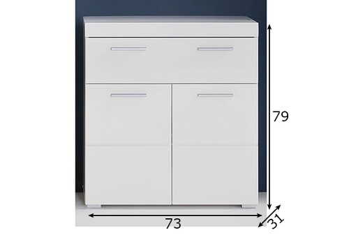 Vannitoakapp AMANDA valge kõrgläige / valge, 73x31xH79 cm