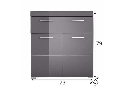 Vannitoakapp AMANDA hall kõrgläige / hall, 73x31xH79 cm