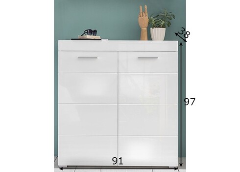 Jalatsikapp AMANDA valge läige / valge, 91x38xH97 cm