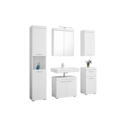 Vannitoamööbli komplekt AMANDA valge kõrgläige / valge LED