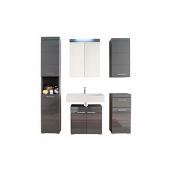 Vannitoamööbli komplekt AMANDA hall kõrgläige / hall LED