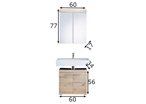 Vannitoamööbli komplekt AMANDA metsik tamm