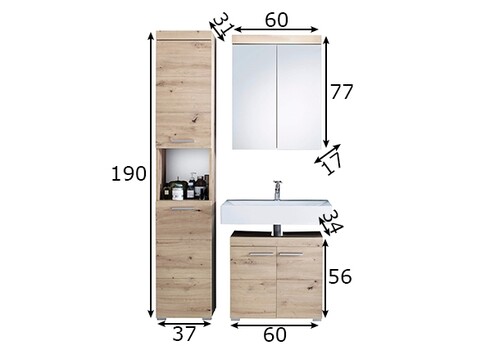 Vannitoamööbli komplekt AMANDA metsik tamm