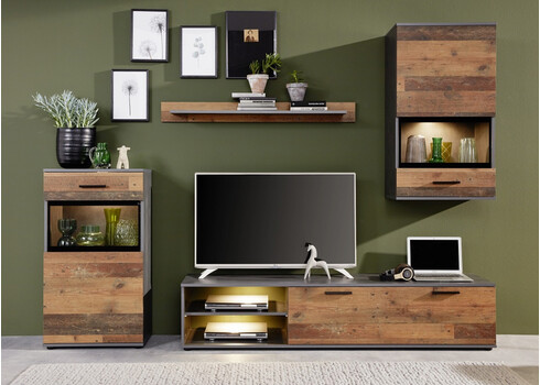 Elutoamööbli komplekt MANGO tamm / hall, LED