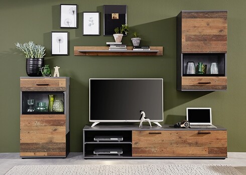 Elutoamööbli komplekt MANGO tamm / hall, LED