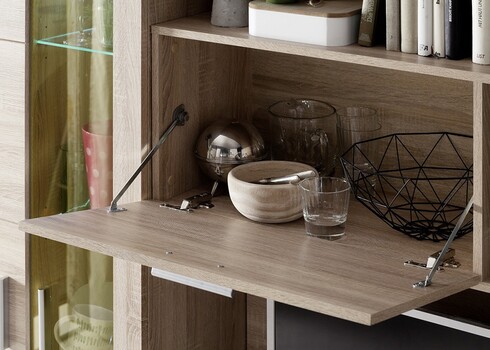 Elutoamööbli komplekt MONDEO tamm, 291x41xH197 cm LED