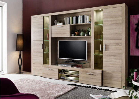 Elutoamööbli komplekt MONDEO tamm, 291x41xH197 cm LED