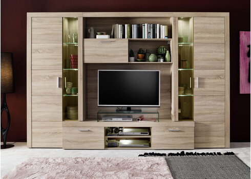 Elutoamööbli komplekt MONDEO tamm, 291x41xH197 cm LED