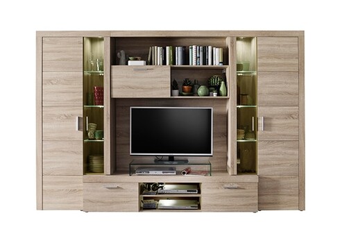 Elutoamööbli komplekt MONDEO tamm, 291x41xH197 cm LED