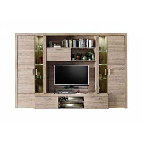 Elutoamööbli komplekt MONDEO tamm, 291x41xH197 cm LED