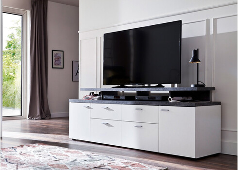 TV-alus MOOD valge, 180x44xH65 cm LED