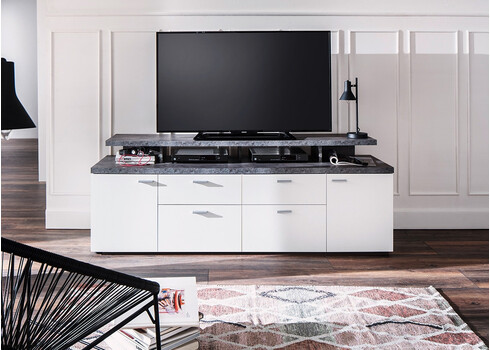 TV-alus MOOD valge, 180x44xH65 cm LED