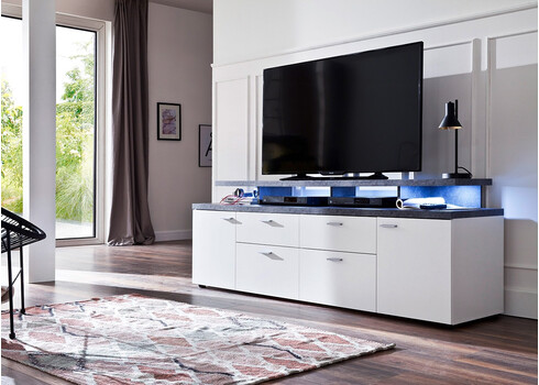 TV-alus MOOD valge, 180x44xH65 cm LED