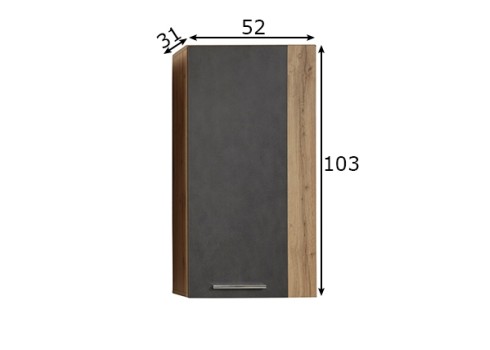 Seinakapp ROCK tumehall / tamm, 52x31xH103 cm