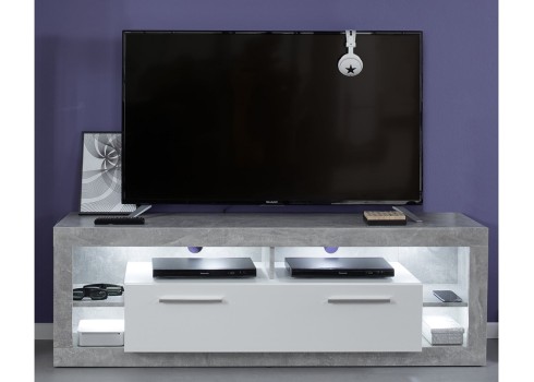 Tv-alus ROCK valge läige / hall, 150x44xH48 cm