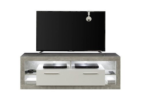 Tv-alus ROCK valge läige / hall, 150x44xH48 cm