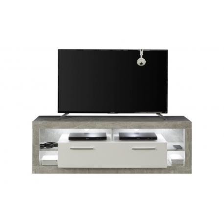 Tv-alus ROCK valge läige / hall, 150x44xH48 cm