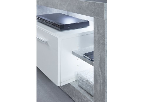 Tv-alus ROCK valge läige / hall, 150x44xH48 cm