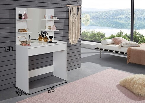 Tualettlaud BASIX valge, 85x40xH141 cm