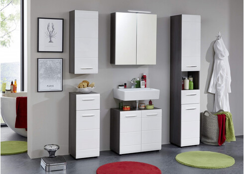 Vannitoakapp LINE hall / valge läige, 30x31xH182 cm