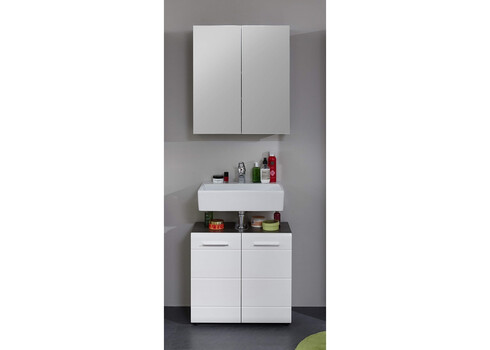 Vannitoamööbli komplekt LINE hall / valge läige LED