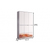 Esikukapp MIRROR valge, 111x34xH191 cm