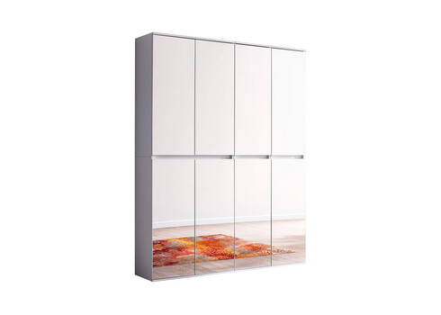 Esikukapp MIRROR valge, 148x34xH191 cm