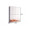 Esikukapp MIRROR valge, 148x34xH191 cm