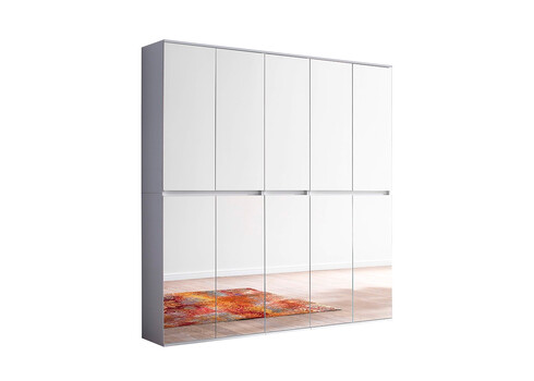 Esikukapp MIRROR valge, 185x34xH191 cm