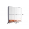Esikukapp MIRROR valge, 185x34xH191 cm