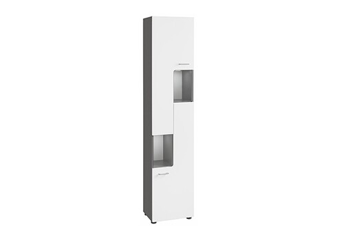 Vannitoakapp TETIS valge / hall, 40x30xH182 cm LED