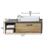 Valamukapp Bay + valamu tamm / hall, 123x53xH39 cm