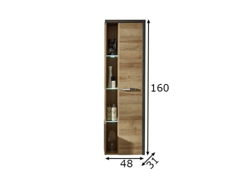 Vannitoakapp Bay tamm / hall, 48x31xH160 cm