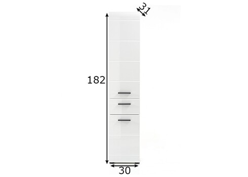 Vannitoakapp SKIN valge läige, 30x31xH182 cm