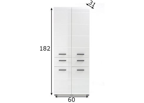 Vannitoakapp SKIN valge läige, 60x31xH182 cm