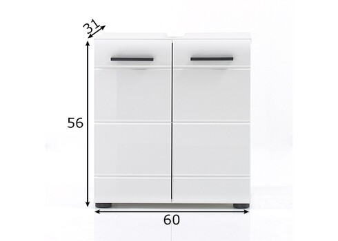 Valamukapp SKIN valge läige, 60x31xH56 cm