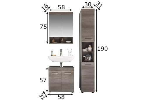 Vannitoamööbli komplekt Runner hall LED