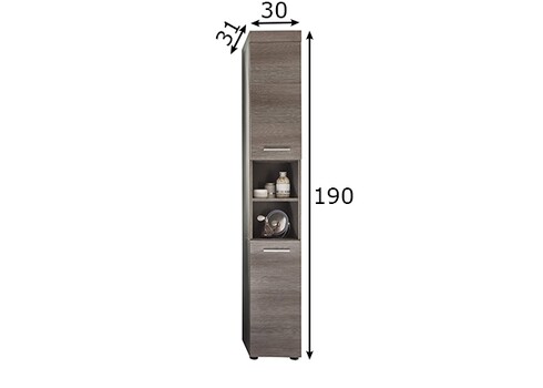 Vannitoakapp RUNNER hall, 30x31xH191 cm