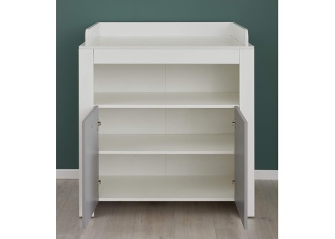 Kummut mähkimisalusega WILSON valge / hall, 96x69xH101 cm