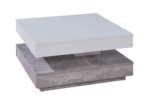 Diivanilaud TRENDTEAM valge / hall, 70x70xH35 cm