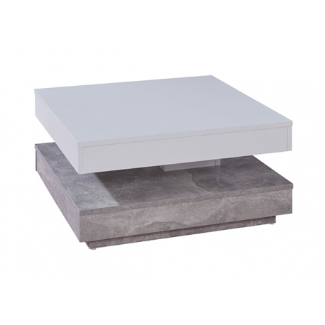 Diivanilaud TRENDTEAM valge / hall, 70x70xH35 cm